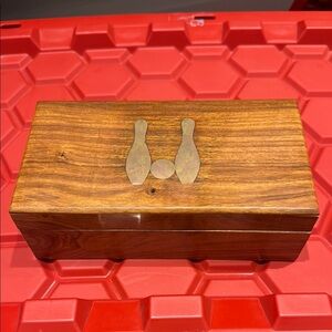 Bombay vintage Wooden Bowling Pin Box Set